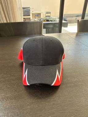 Magic Headwear Red and Black Flame Design Racing Style Cotton Cap